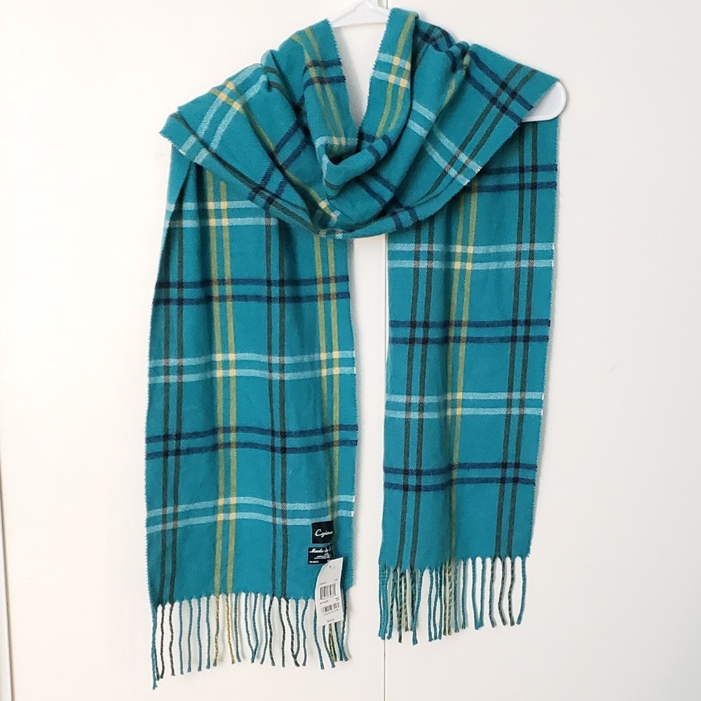 Cejon plaid fringe scarf